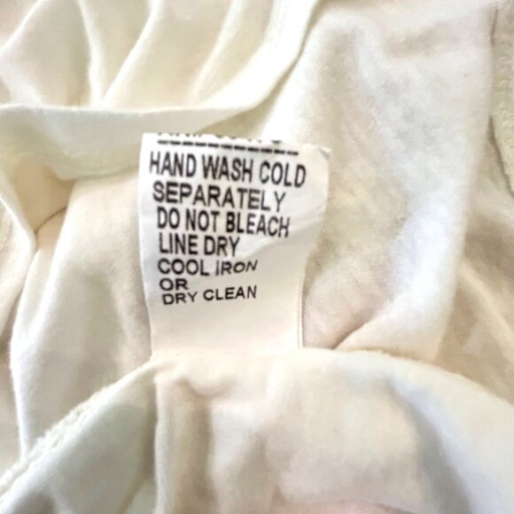 Via Signoria Womens Silk Blouse Medium Ivory Sleeveless Crochet Soft Chiffon - Picture 7 of 7